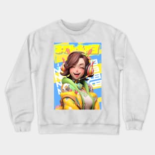 HAPPINESS - NEOTOKIO3 IS AWESOME | Anime Manga Kawaii Cute Anime Girl Pop Art Illustration | PROUD OTAKU Crewneck Sweatshirt